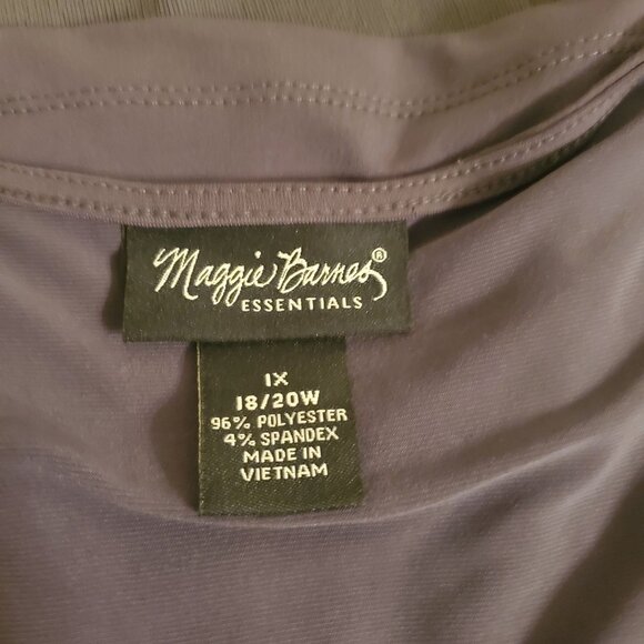 Maggie Barnes 1X Gray Slinky Liquid Knit Top Skirt 2 Pc Set Formal Mother Bride - Picture 6 of 6